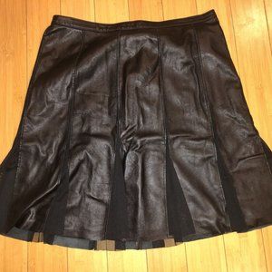 W By Worth Black Leather Skirt